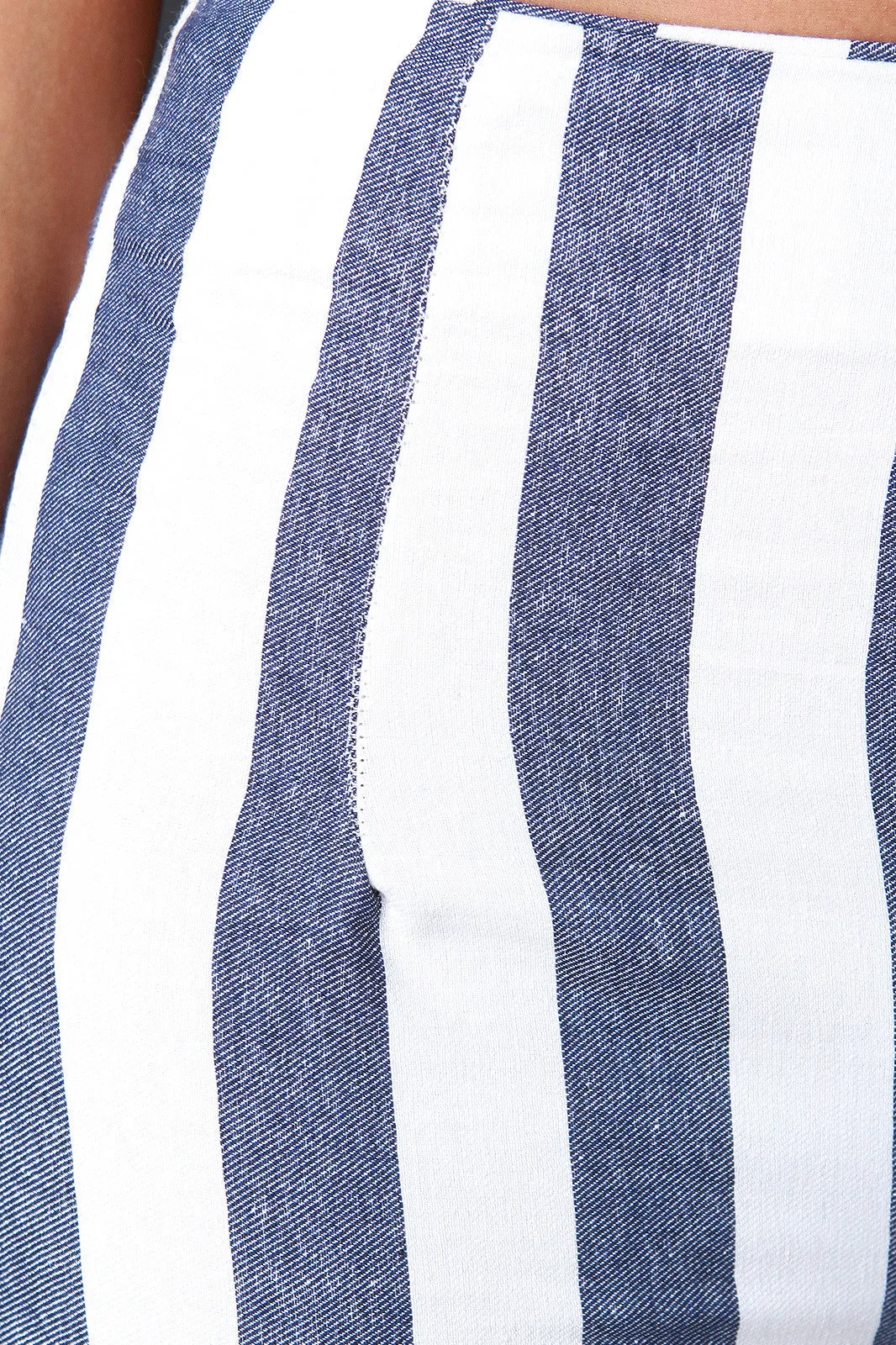 Striped Chambray Flare Pants