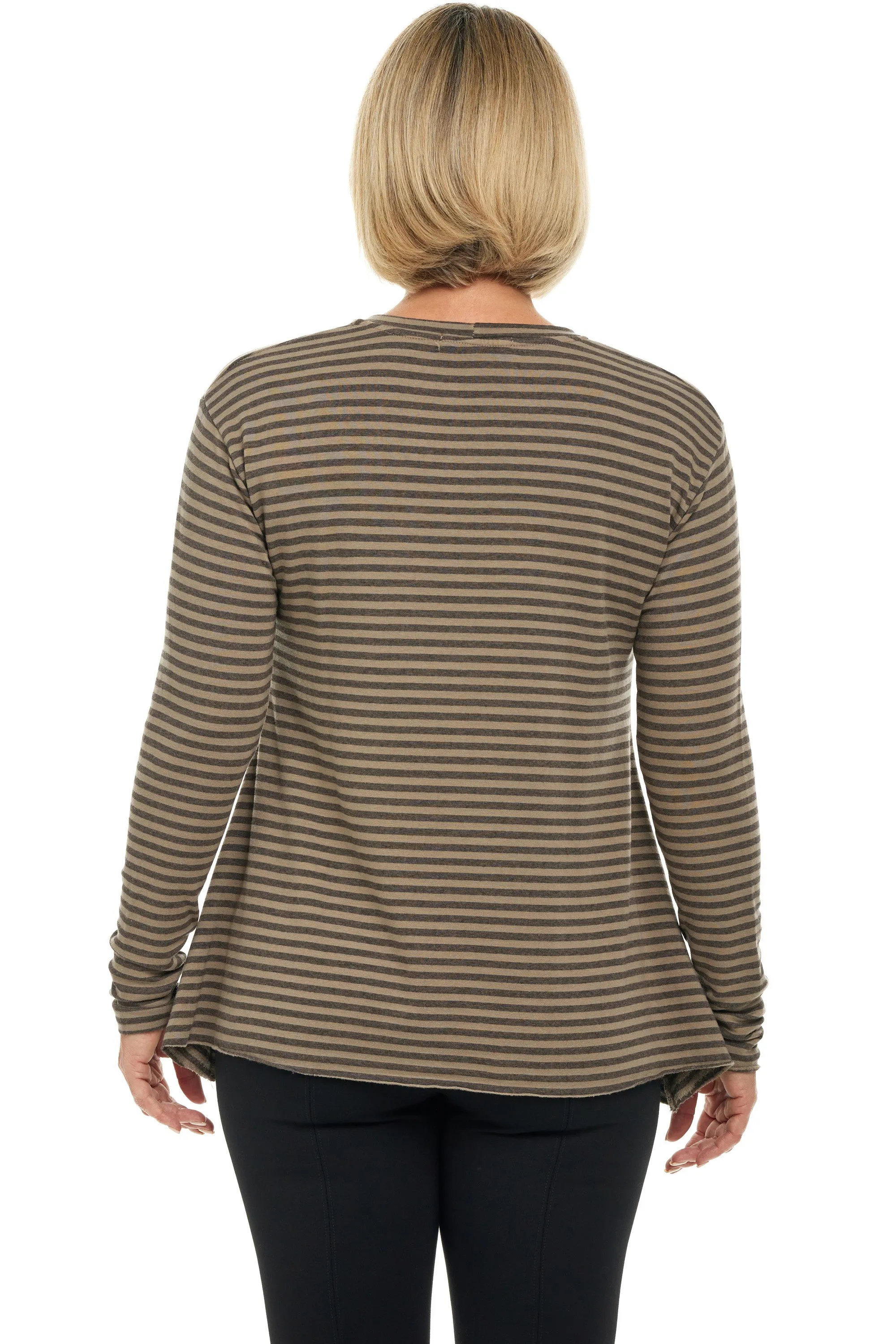 Striped Jersey Fleece Swing Top