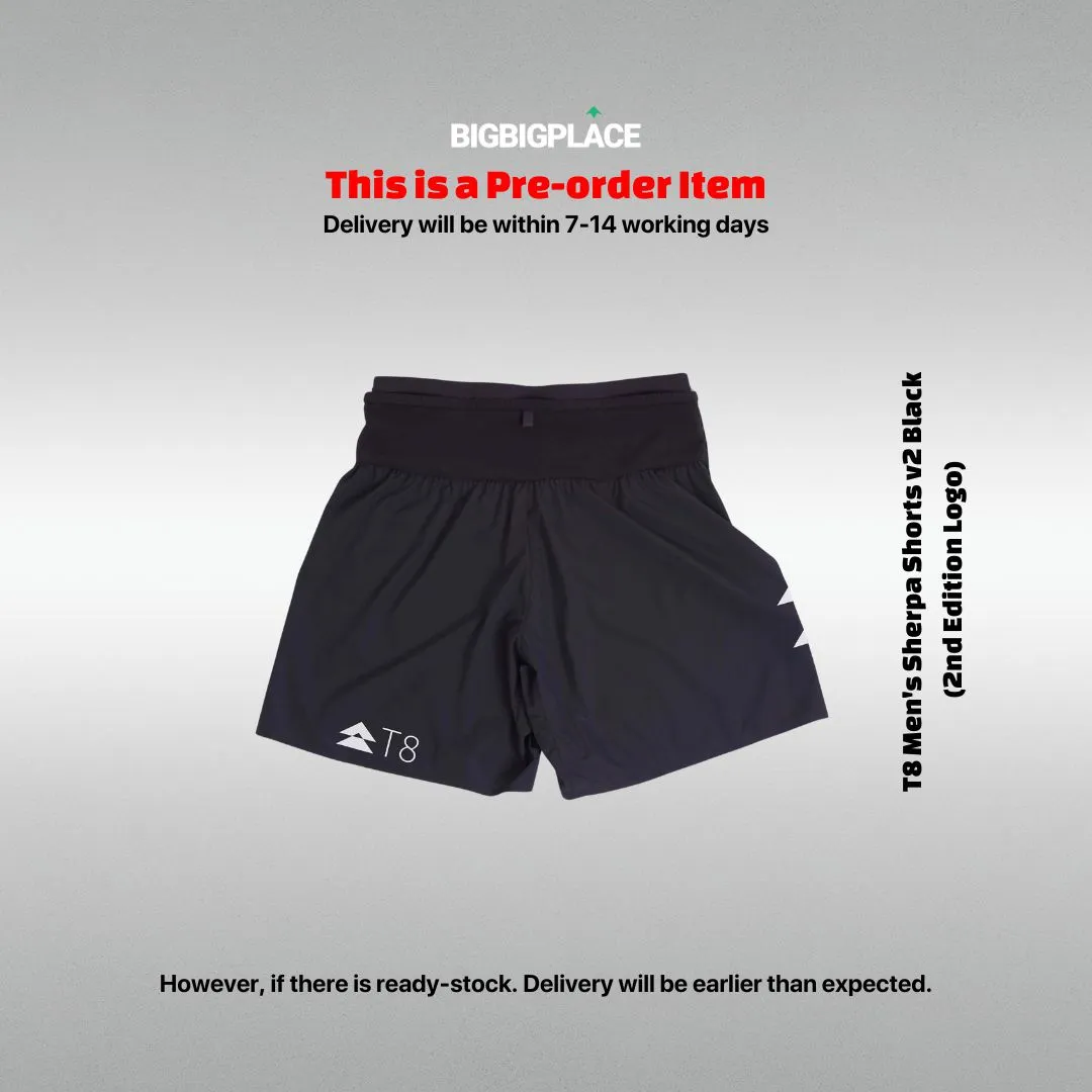 T8 Men's Sherpa Shorts v2 Black (2nd Edition Logo)