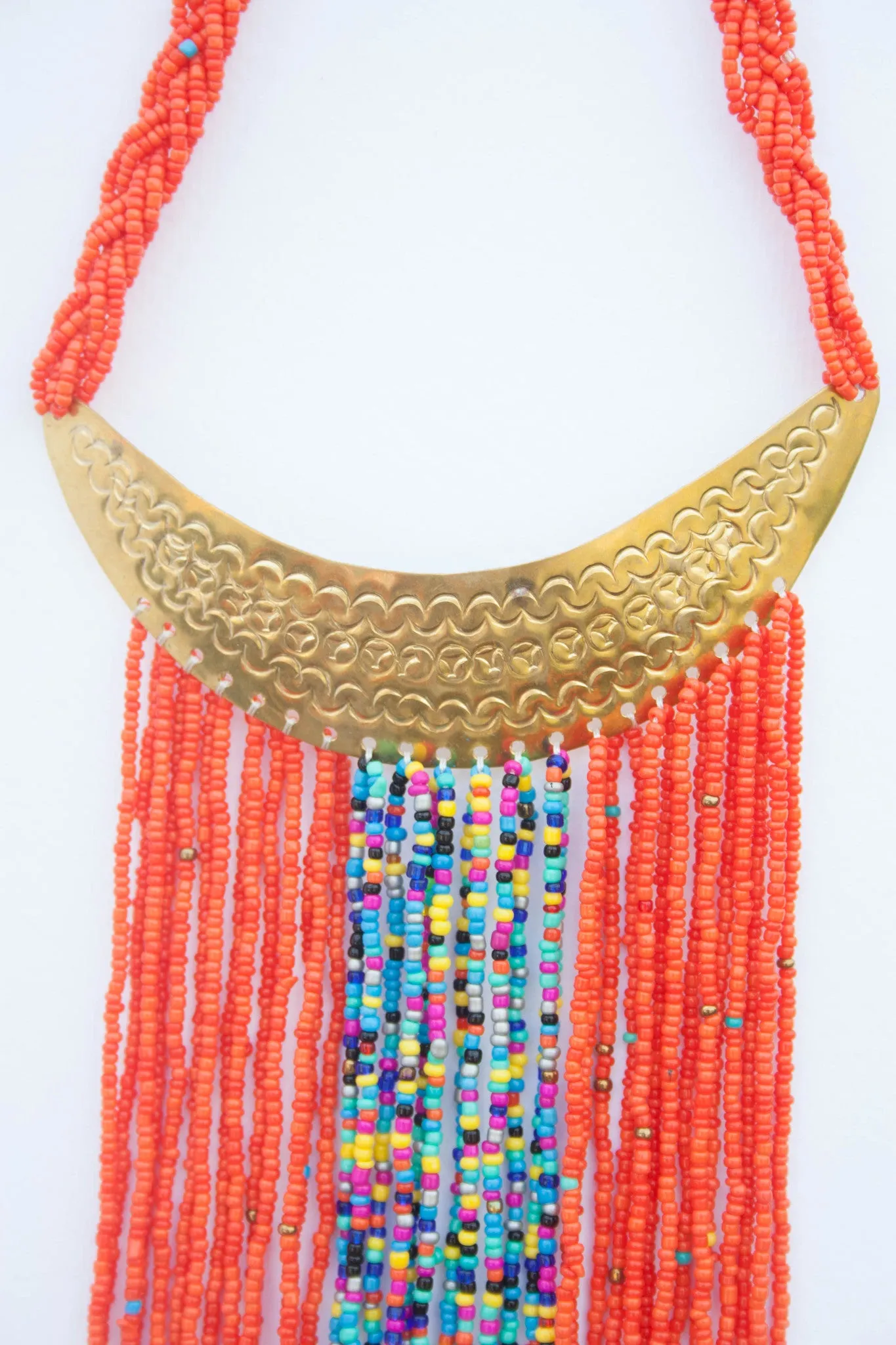 Tassell necklace made with beads.