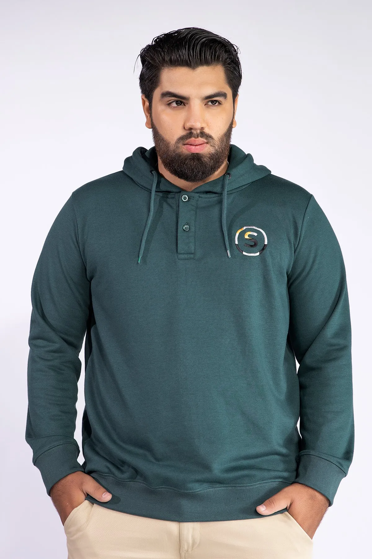 Teal Camo Embroidered Hoodie (Plus Size) - W21 - MH0021P