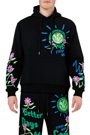 TEEK - BLACK FLOWER TERRY PULLOVER