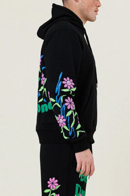 TEEK - BLACK FLOWER TERRY PULLOVER