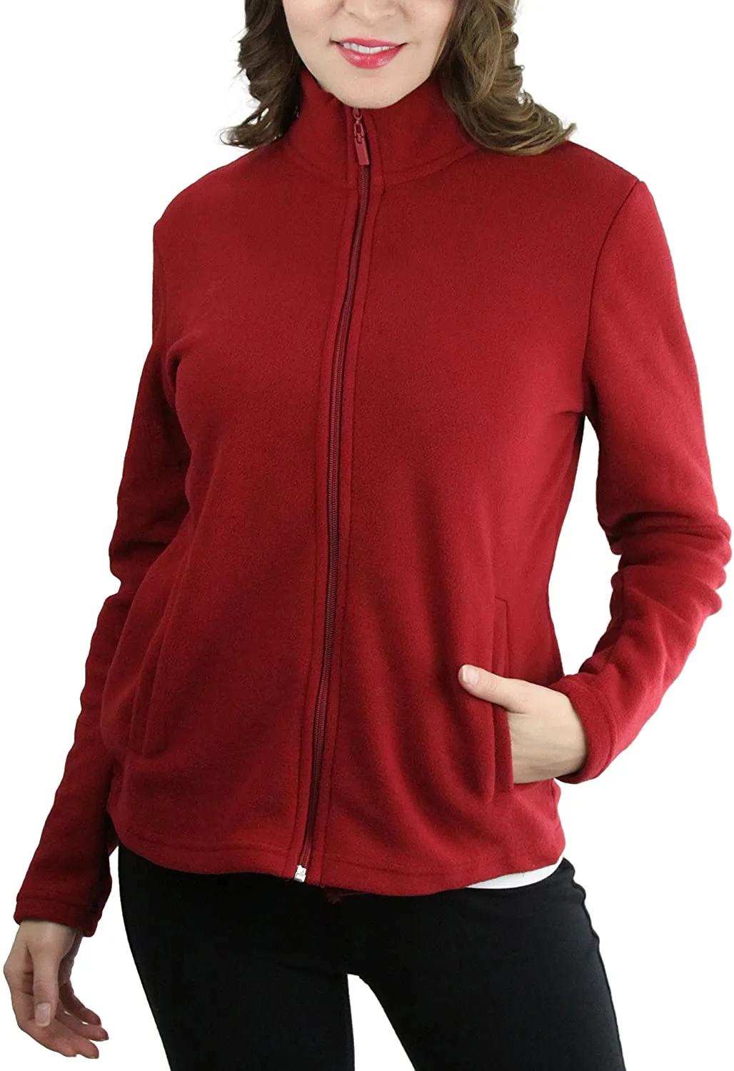 ToBeInStyle Women's Zip Up High Collar Polar Fleece Jacket