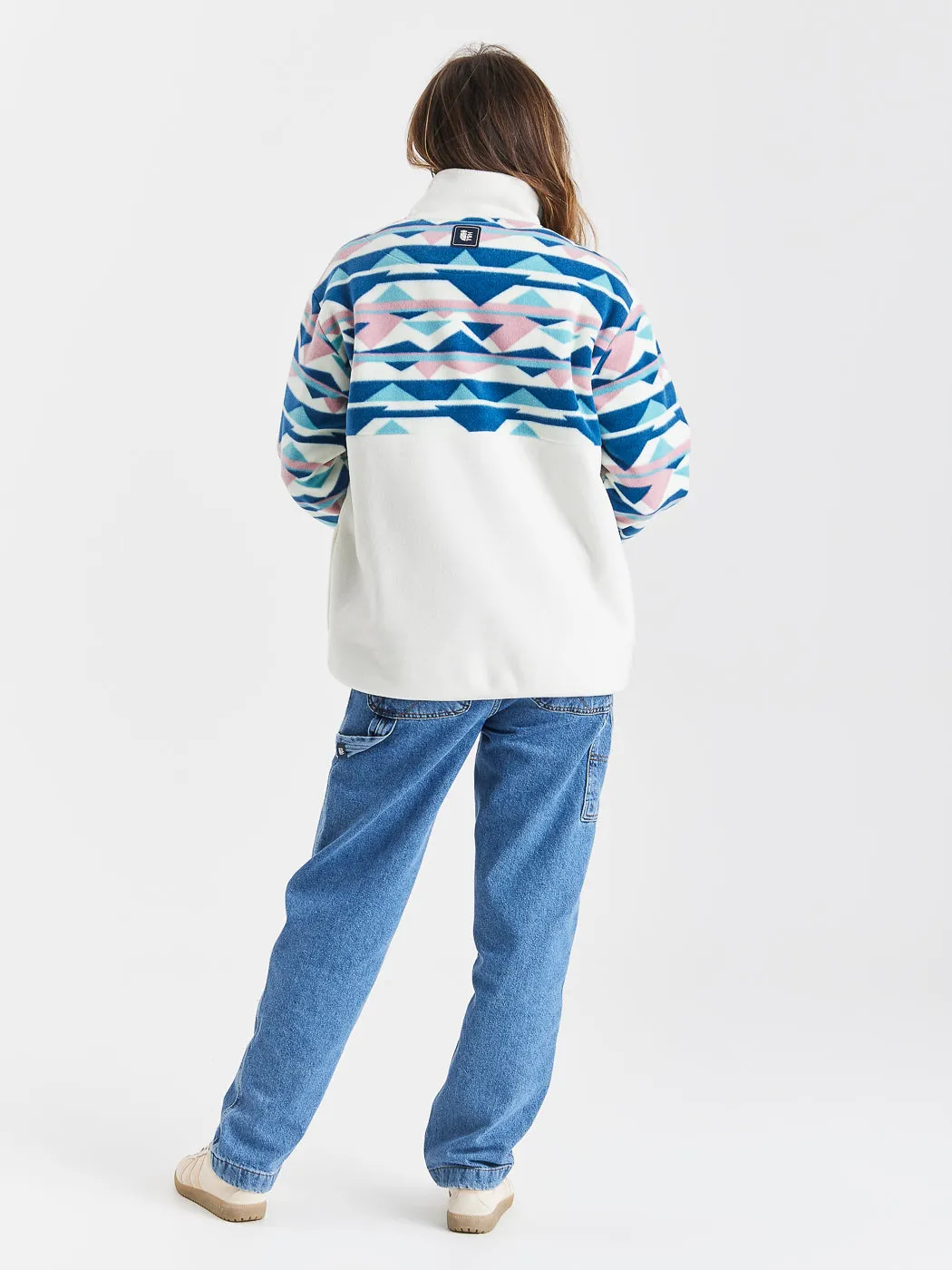 Veronica Retro Pattern 1/4 Zip Fleece