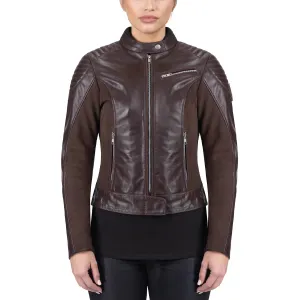 Viking Cycle Cafe Brown Leather Motorcycle Jacket for Women