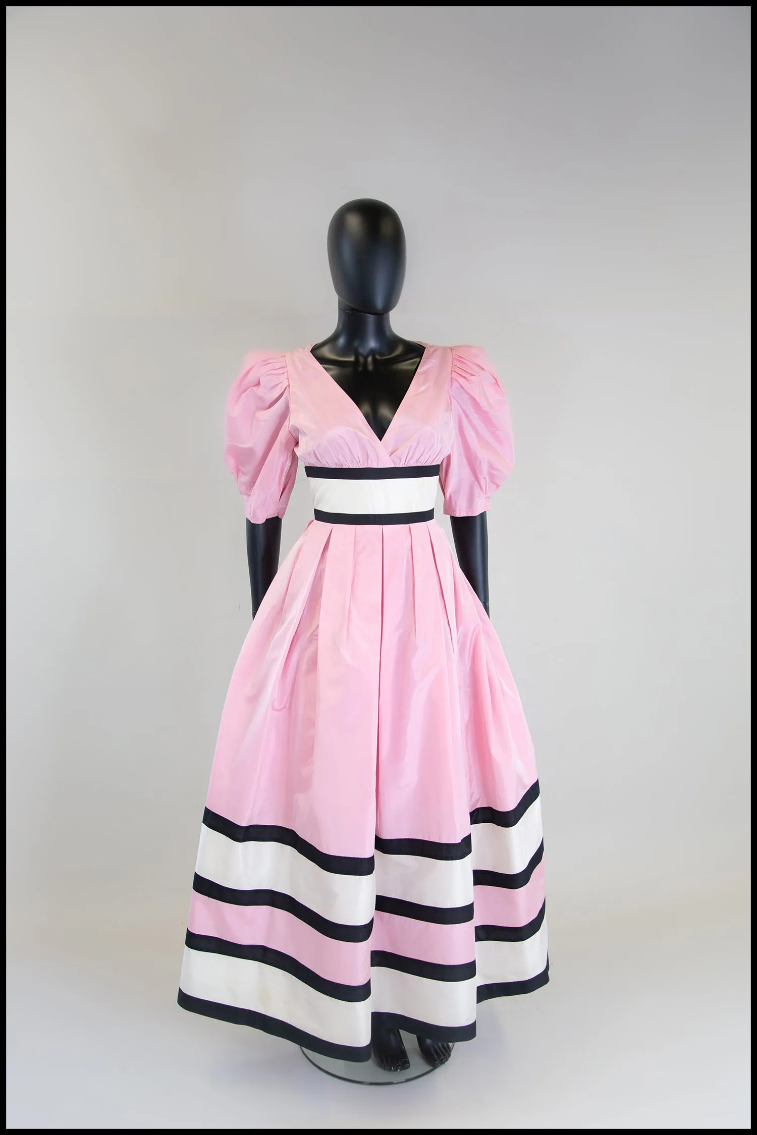 Vintage 1980s Pink Silk Ballgown Dress