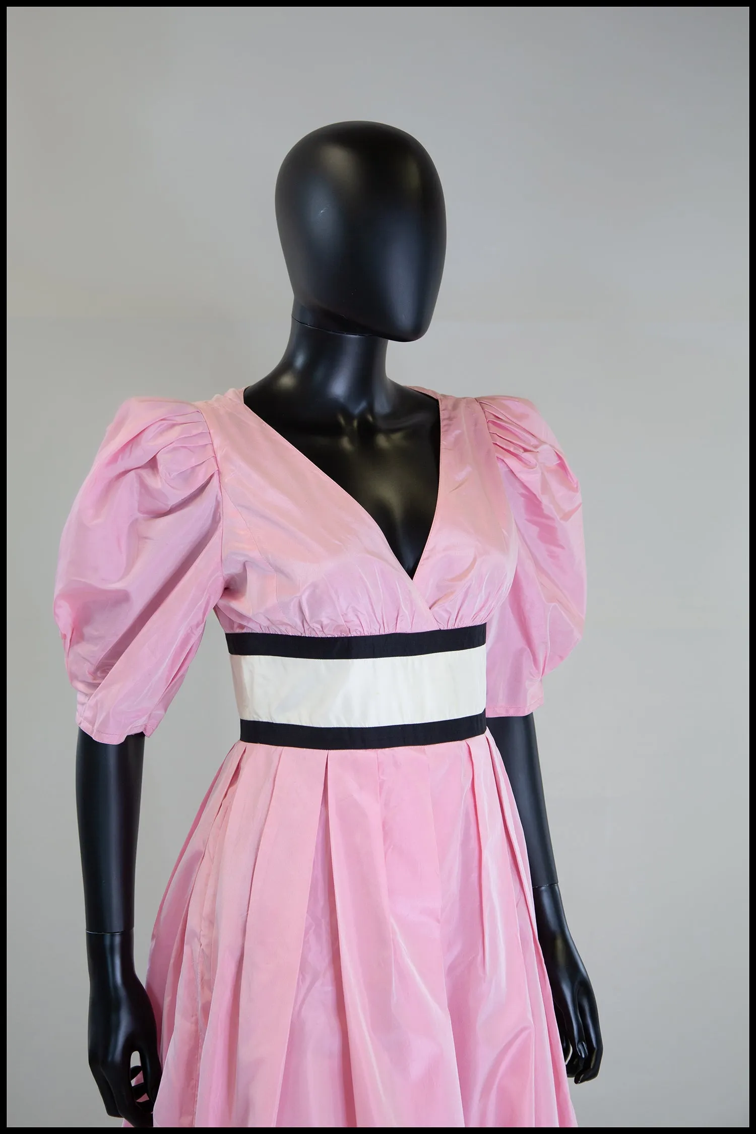 Vintage 1980s Pink Silk Ballgown Dress