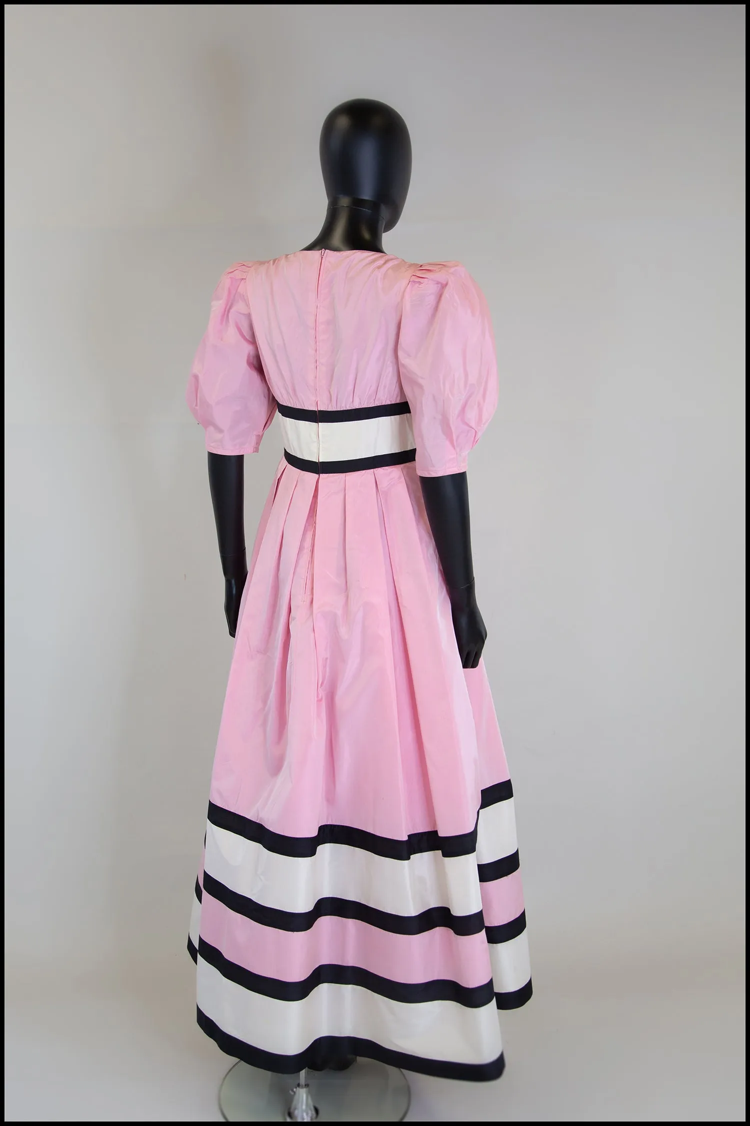 Vintage 1980s Pink Silk Ballgown Dress