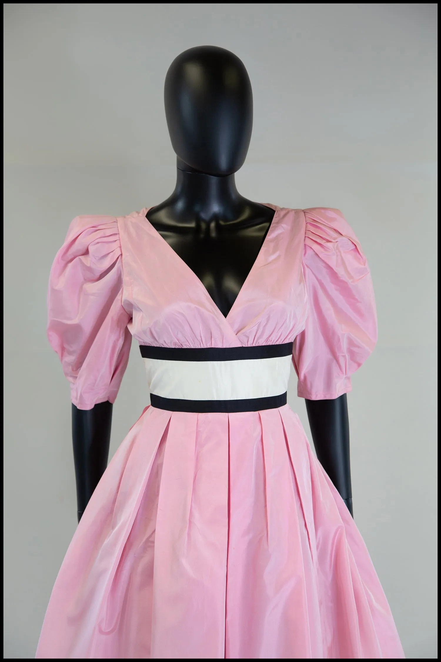 Vintage 1980s Pink Silk Ballgown Dress