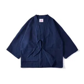 Vintage Indigo Kimono Daoist Robe