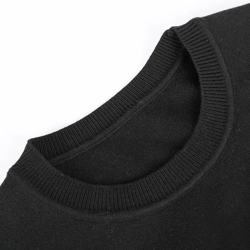 Wenkouban women in black costume Fashionable round Neck Knitted Bottoming Shirt Women's Long Sleeve Autumn and Winter