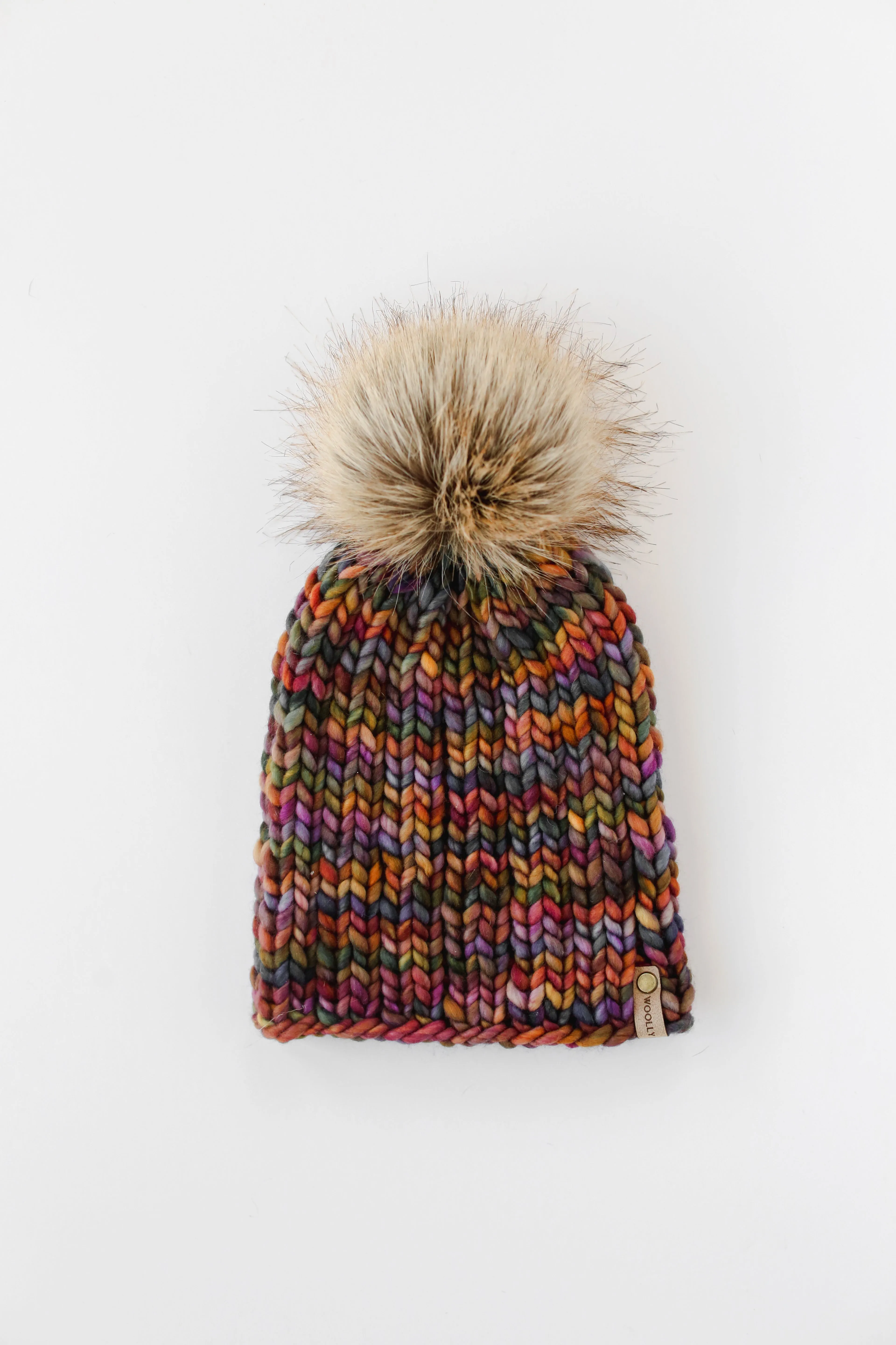 WHOLESALE: Merino or Peruvian Wool Knit Hat with Faux Fur Pom Pom