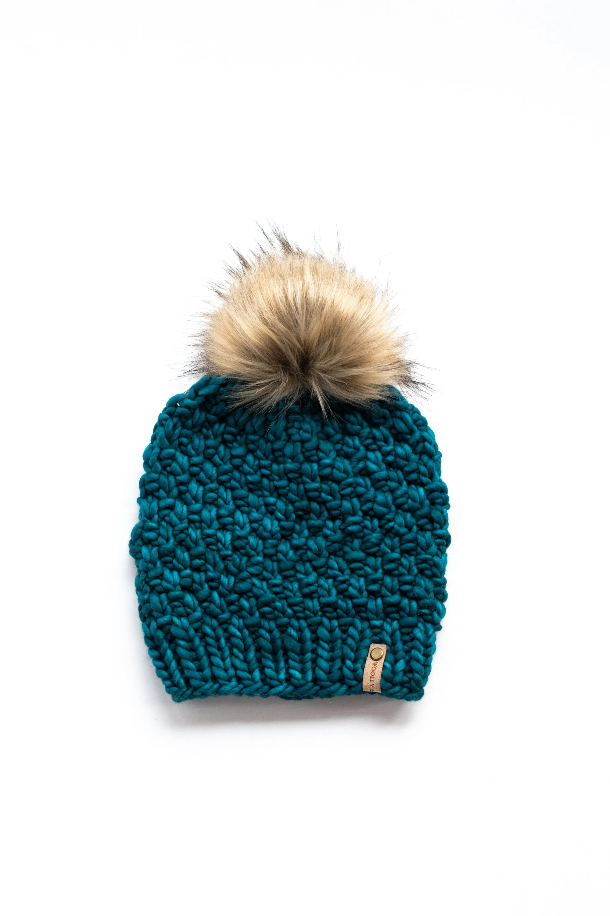 WHOLESALE: Merino or Peruvian Wool Knit Hat with Faux Fur Pom Pom