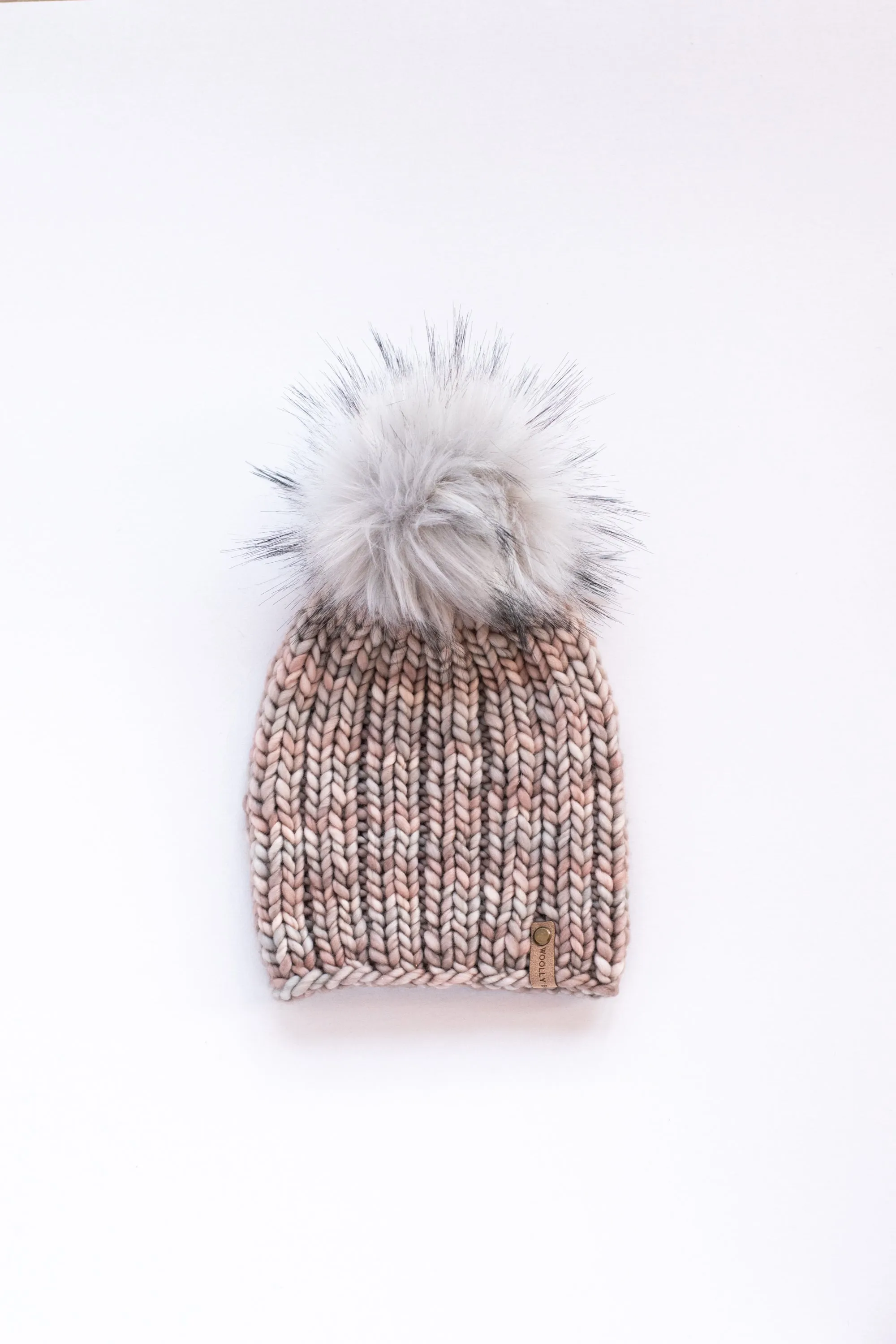 WHOLESALE: Merino or Peruvian Wool Knit Hat with Faux Fur Pom Pom