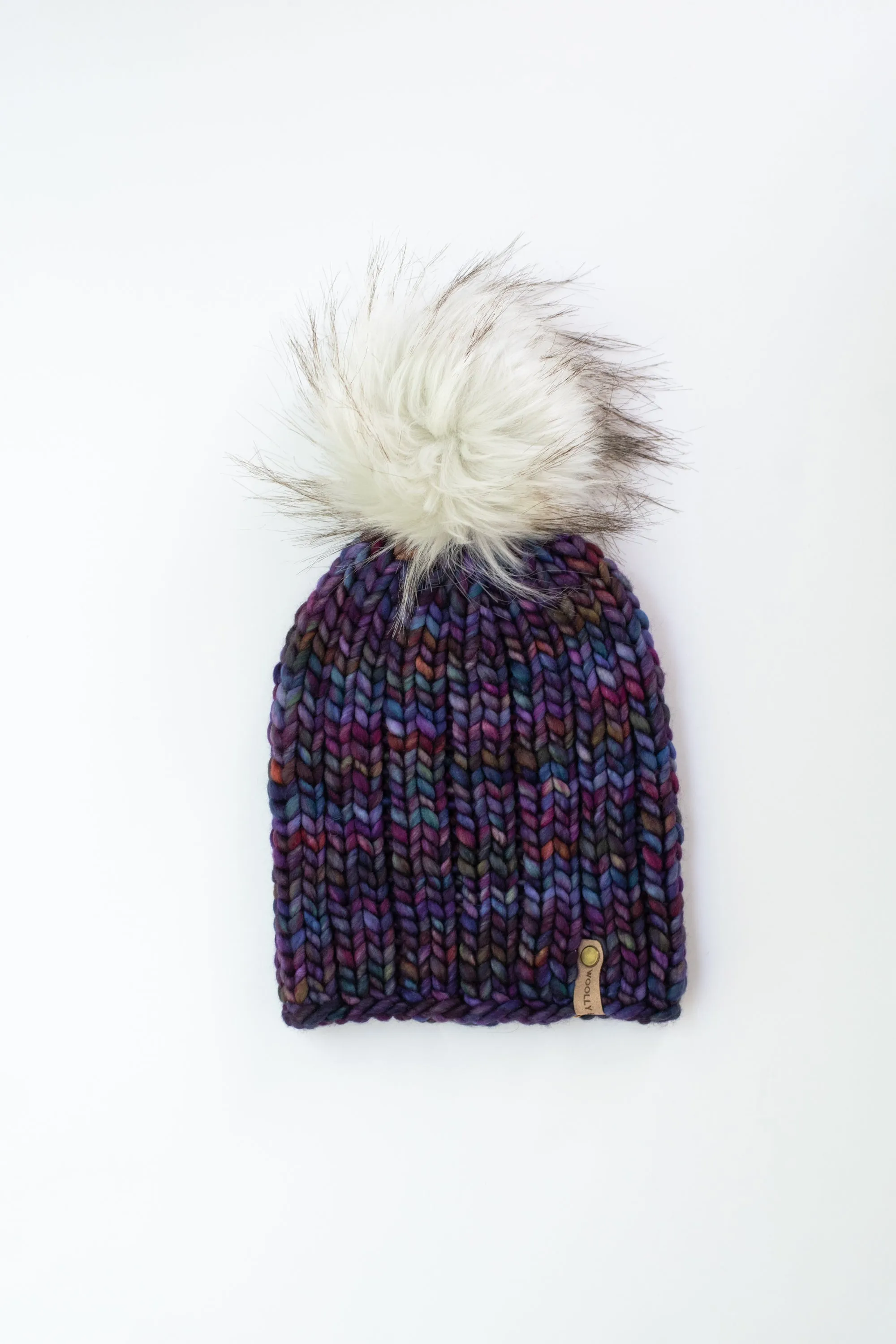 WHOLESALE: Merino or Peruvian Wool Knit Hat with Faux Fur Pom Pom