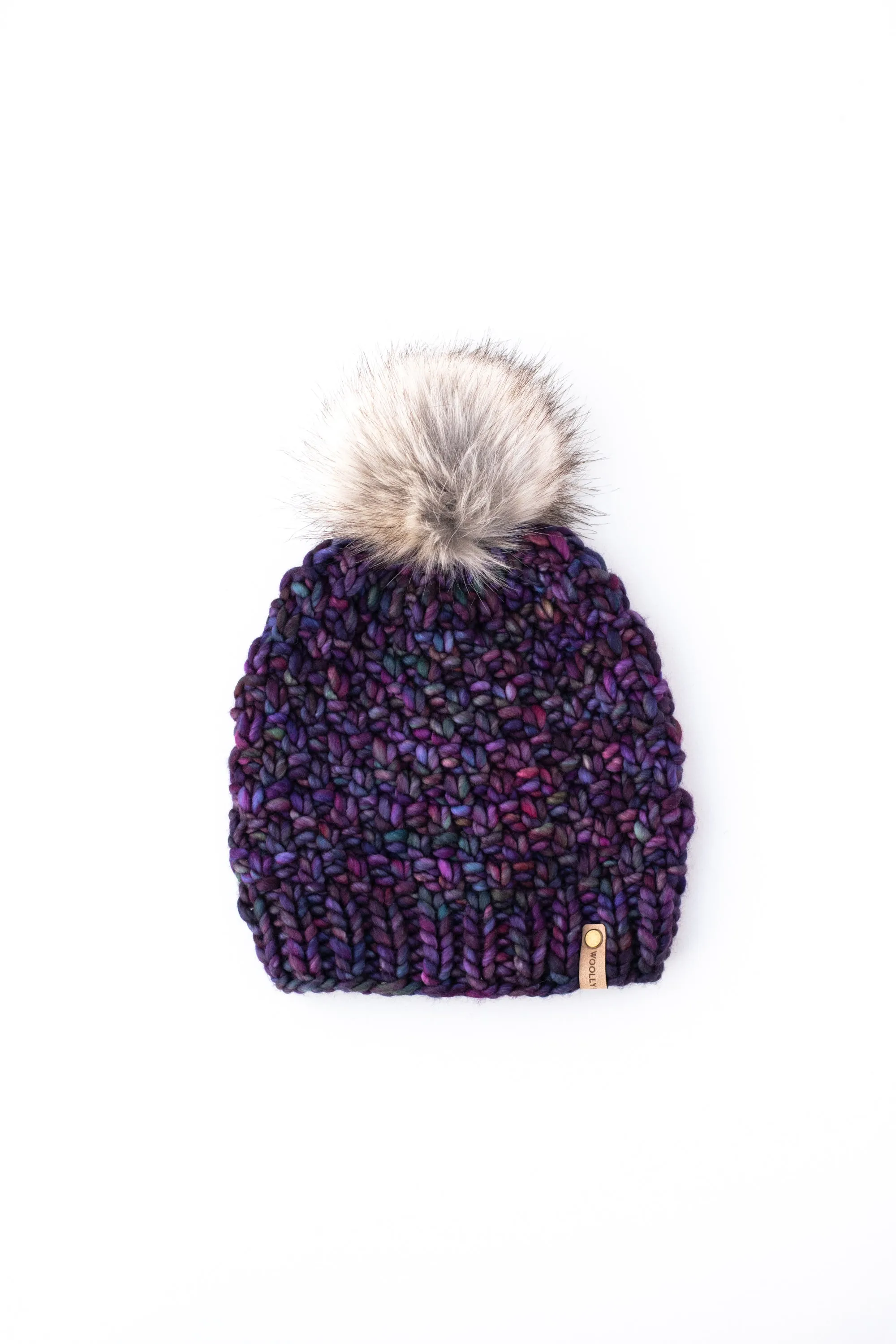 WHOLESALE: Merino or Peruvian Wool Knit Hat with Faux Fur Pom Pom