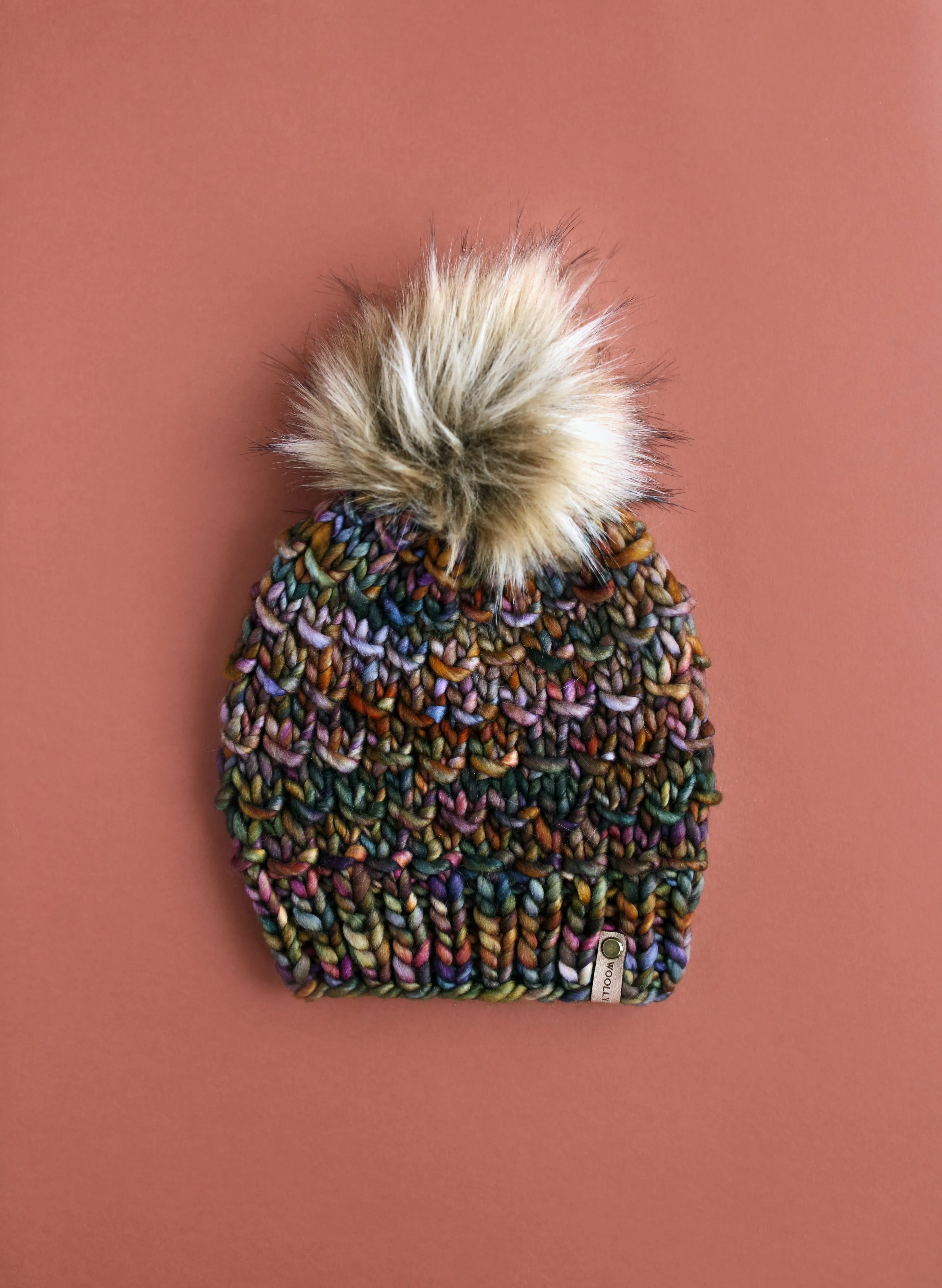 WHOLESALE: Merino or Peruvian Wool Knit Hat with Faux Fur Pom Pom