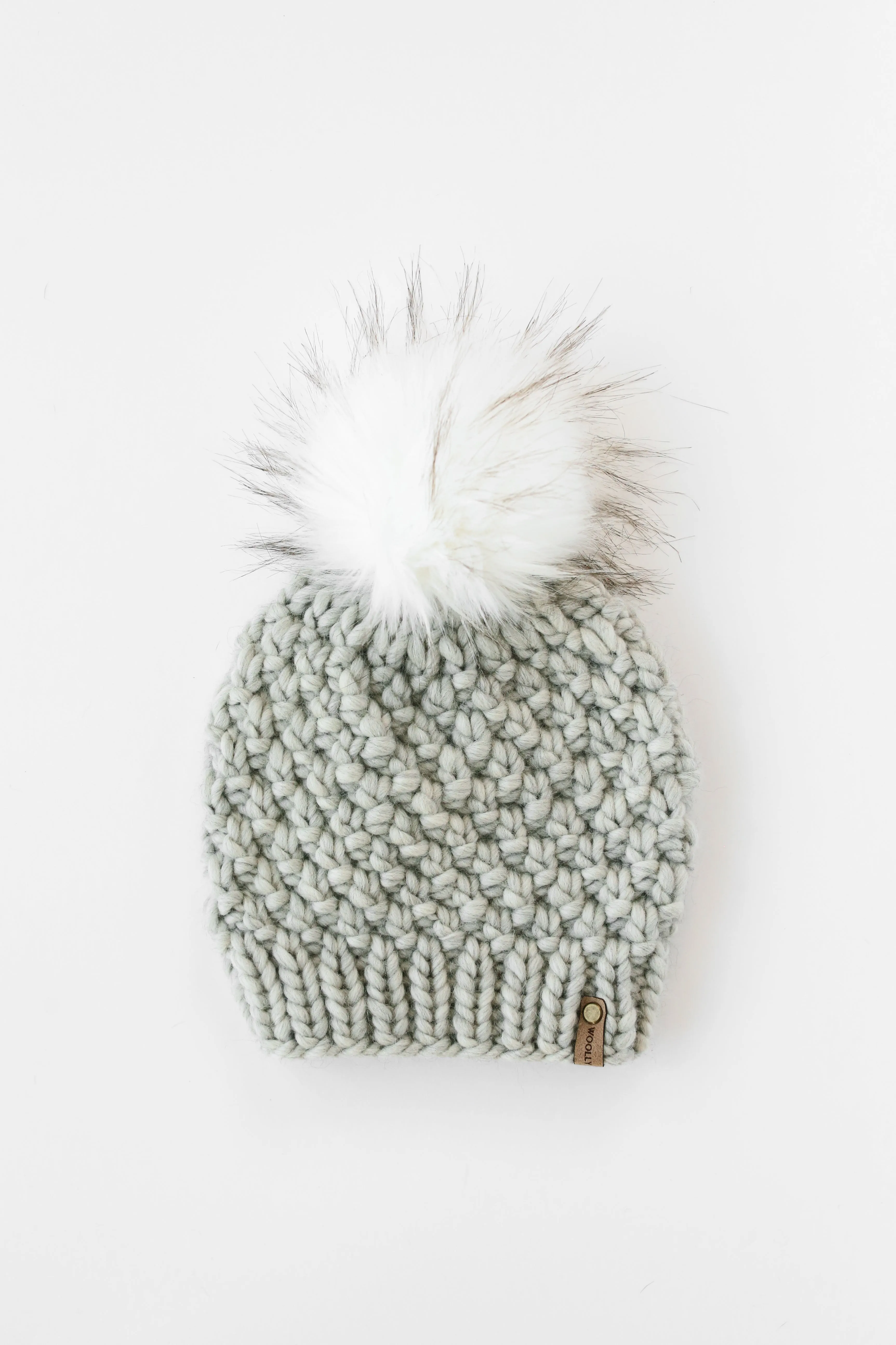 WHOLESALE: Merino or Peruvian Wool Knit Hat with Faux Fur Pom Pom