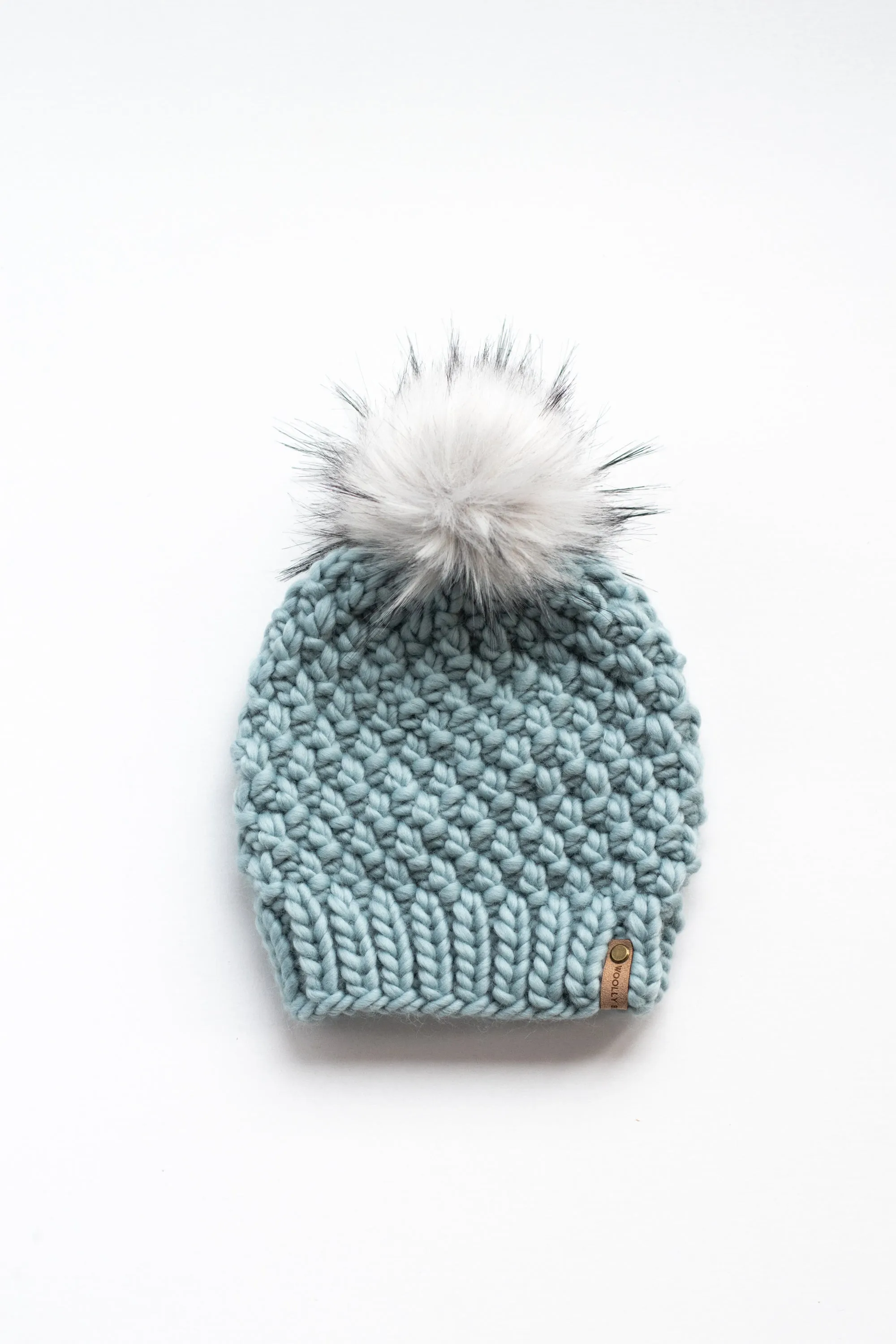 WHOLESALE: Merino or Peruvian Wool Knit Hat with Faux Fur Pom Pom