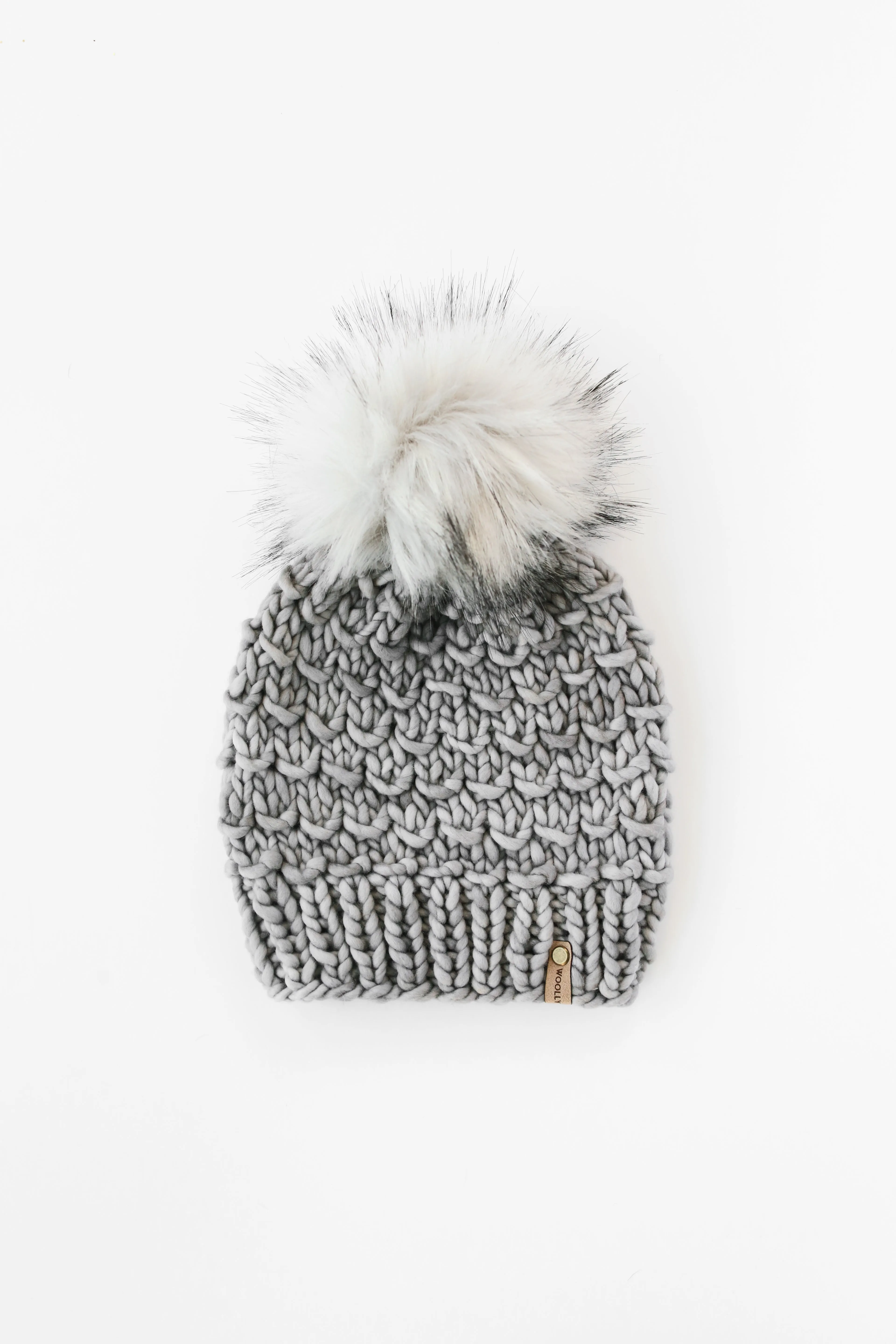 WHOLESALE: Merino or Peruvian Wool Knit Hat with Faux Fur Pom Pom