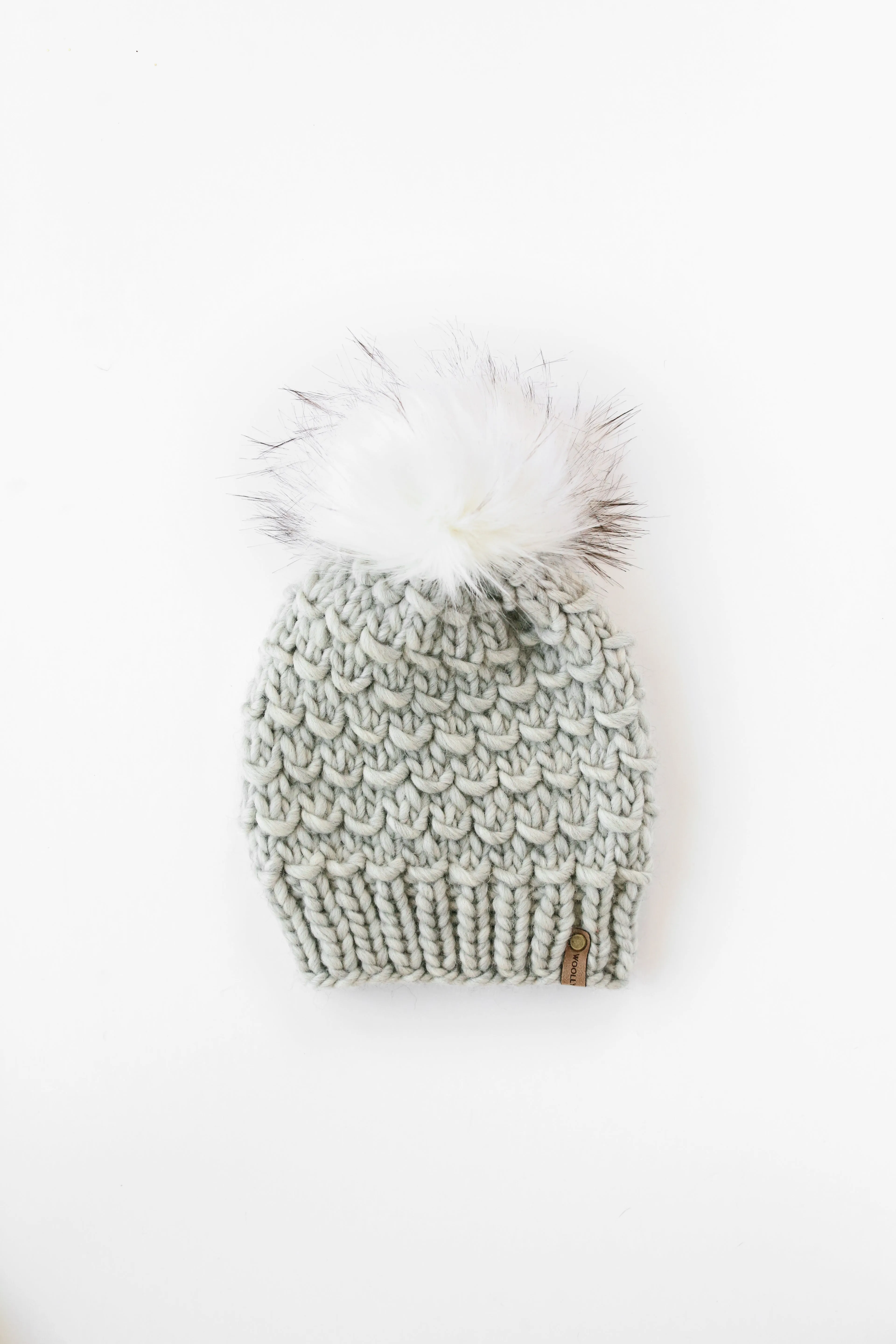 WHOLESALE: Merino or Peruvian Wool Knit Hat with Faux Fur Pom Pom