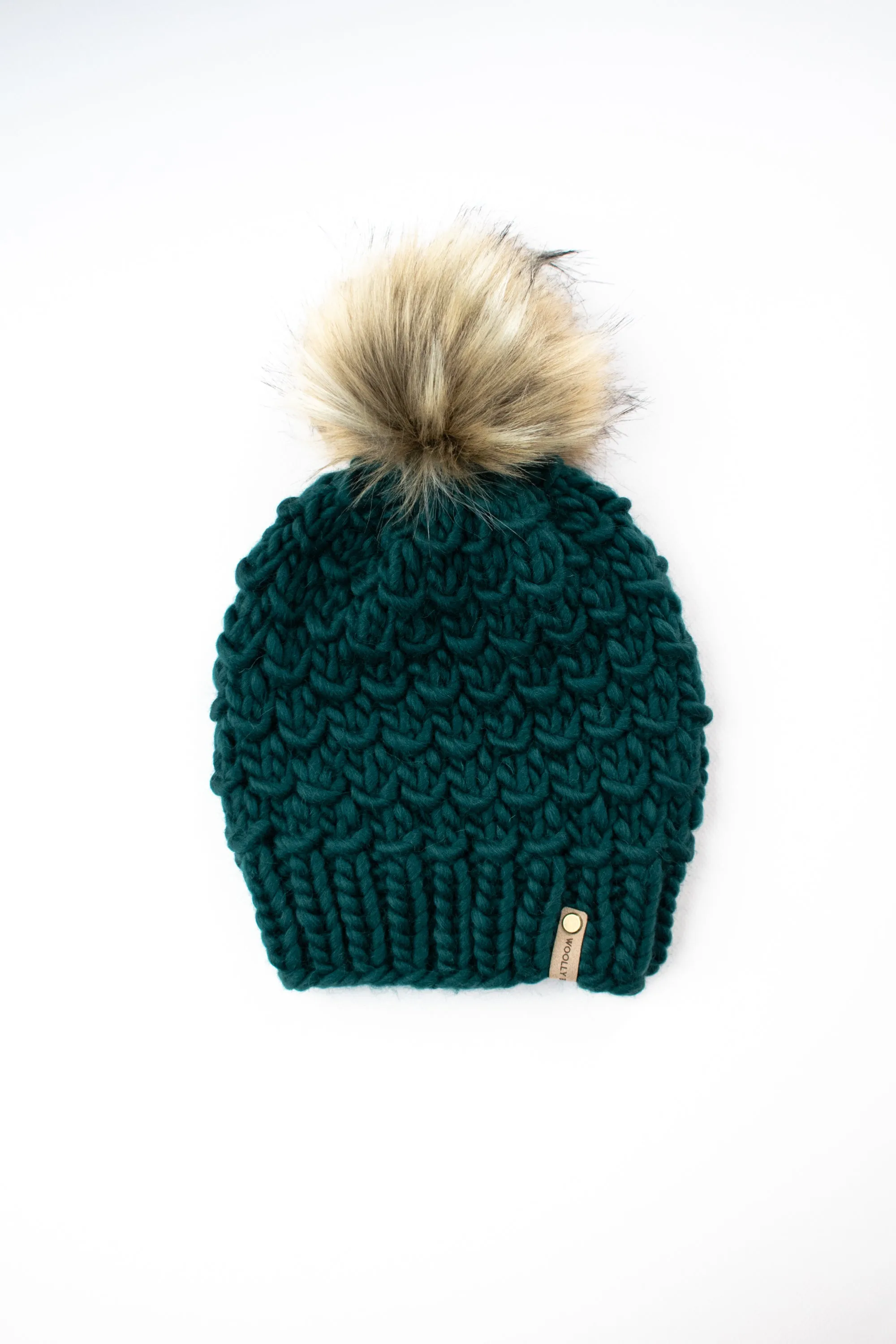 WHOLESALE: Merino or Peruvian Wool Knit Hat with Faux Fur Pom Pom