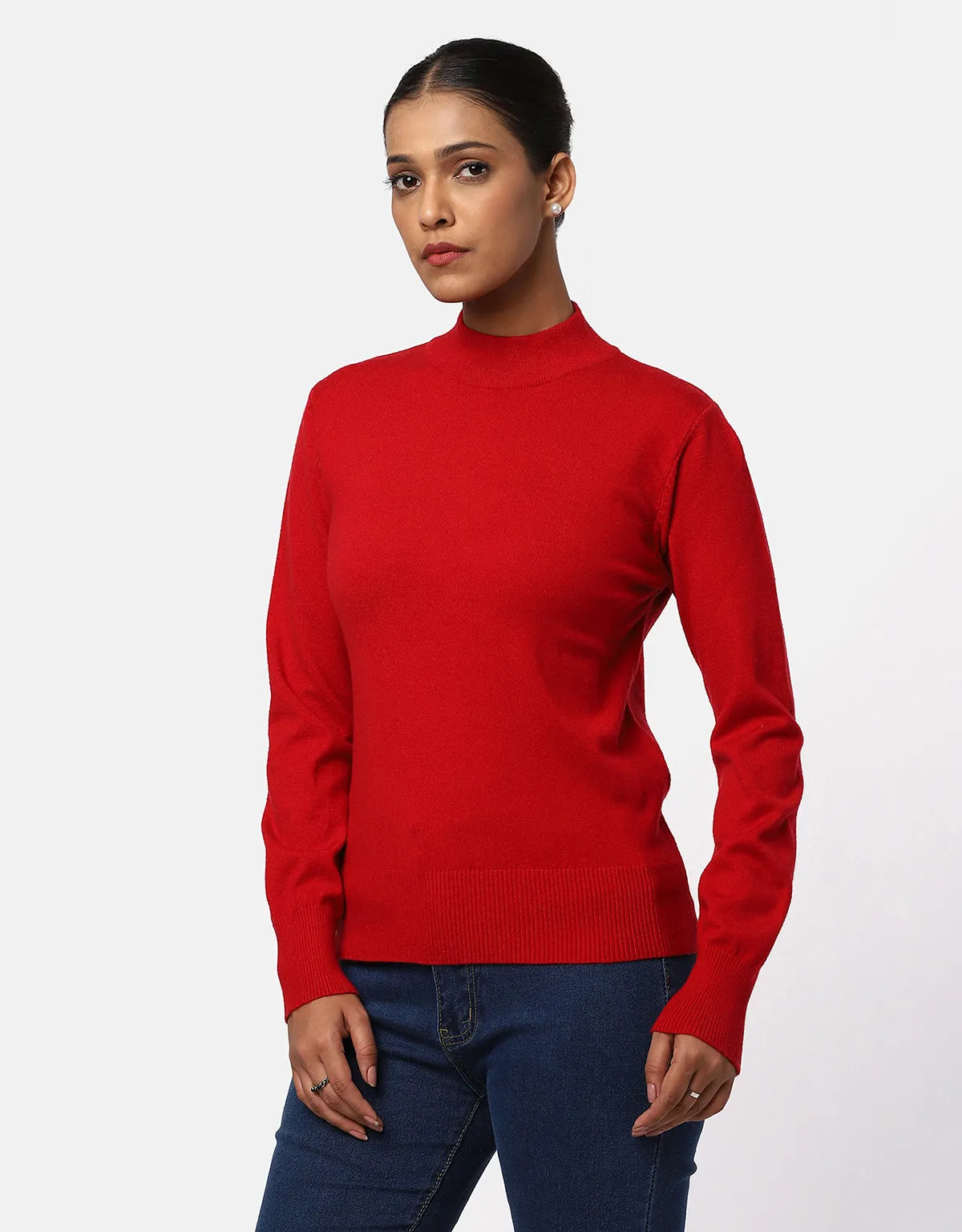 Women Woolen Warm High Neck Skivvy