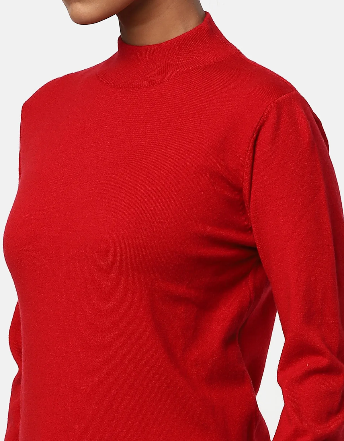 Women Woolen Warm High Neck Skivvy