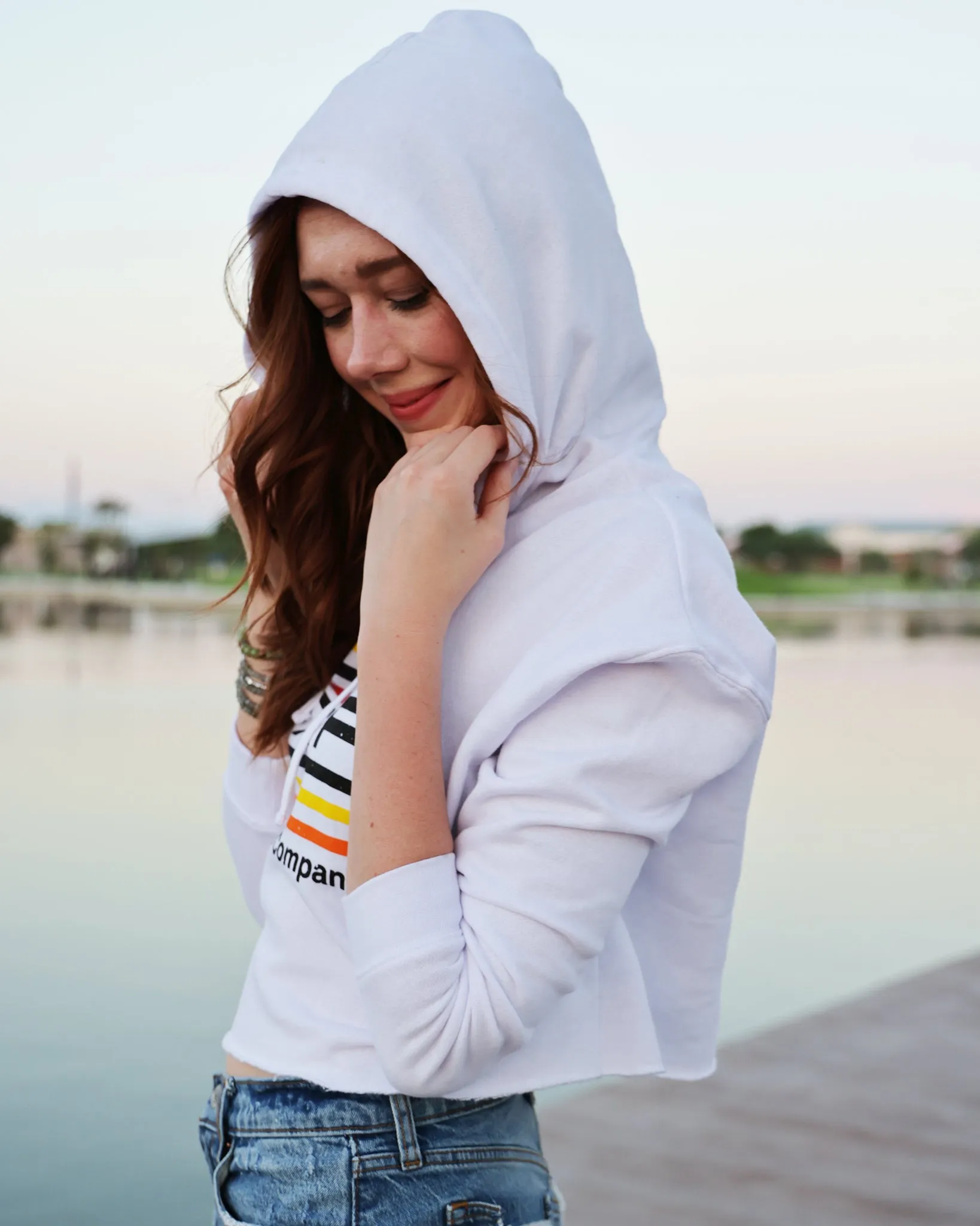 Women's Streamline Crop Pullover Hoodie - Orange