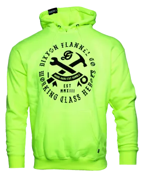 Working Class Heroes Hi-Vis Pullover Hoodie - Yellow