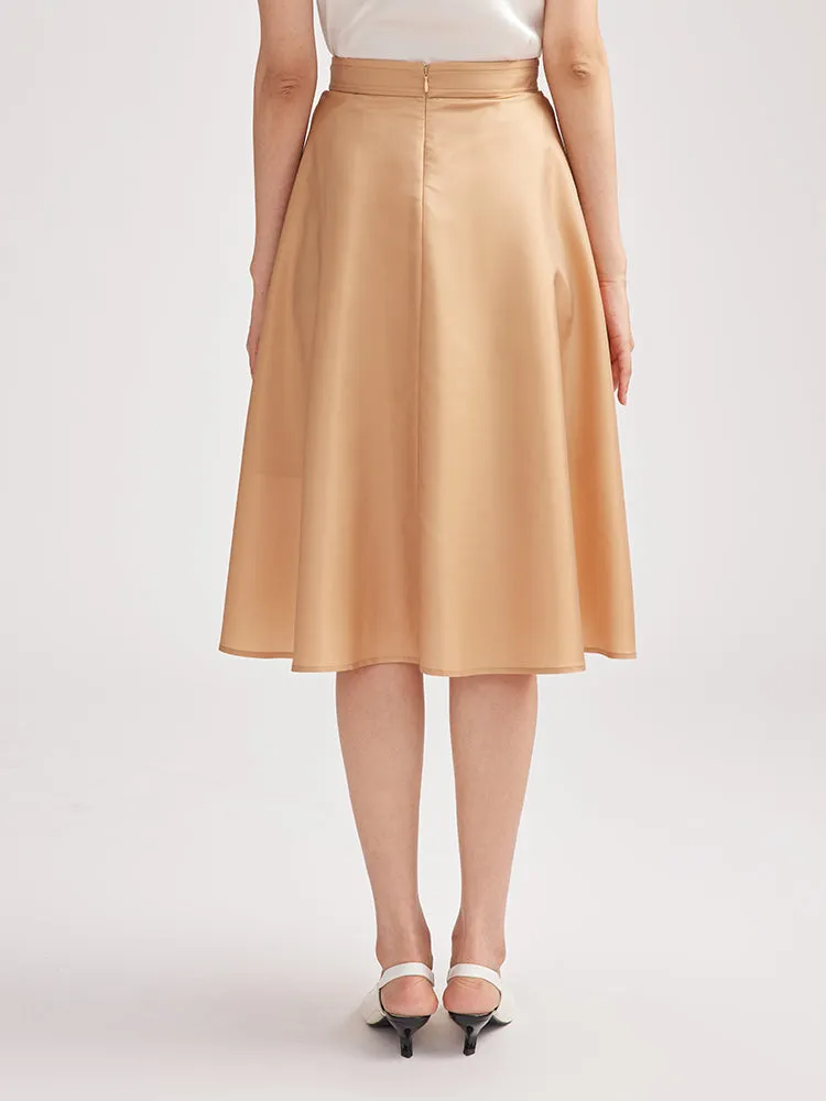 YAYING mulberry silk midi skirt