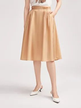 YAYING mulberry silk midi skirt